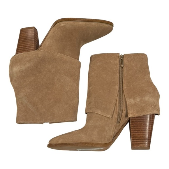 JESSICA SIMPSON Coulton Suede Foldover Bootie Sandstone Size 9 - Picture 8 of 9